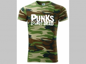 Punks not Dead pánske maskáčové tričko 100 %bavlna 